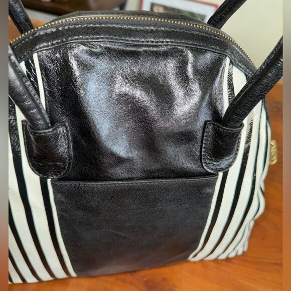 Badgley Mischka black/white 
Belle Selena Striped
Convertible Satchel - Picture 6 of 16